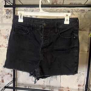 Old Navy Black Denim High Rise Secret Slim Pockets Shorts